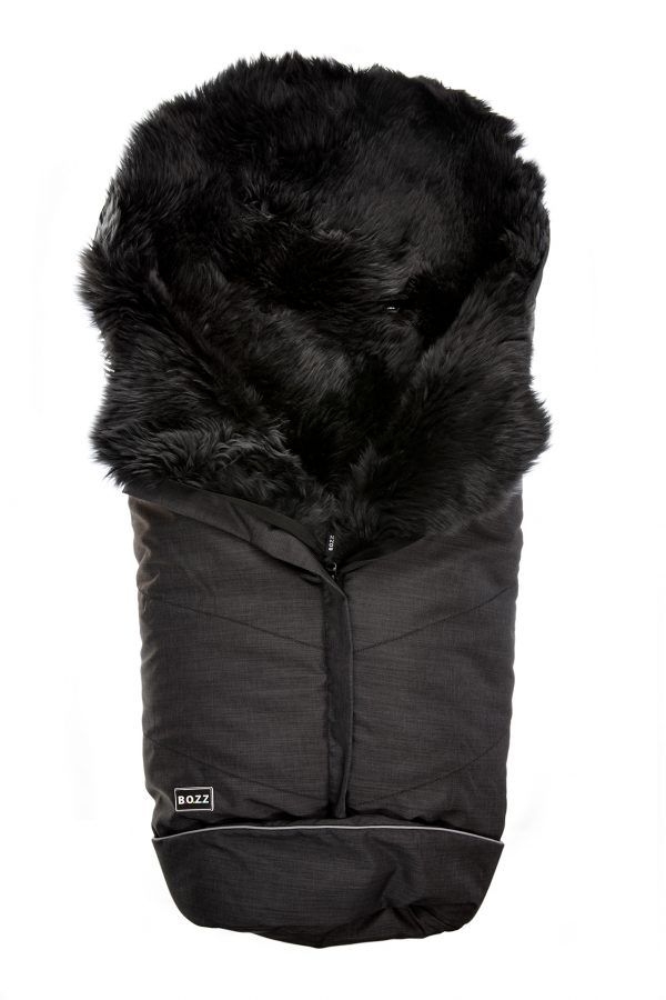 Bozz lambavillast soojakott pika karvaga, Black Melange-Grey