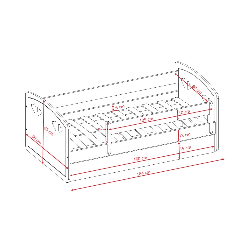 Lastevoodi Julia voodikastiga 80×160, valge - Image 5