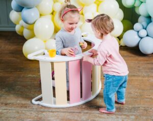 Puidust laste põrandakiik Rainbow, White/Gelato