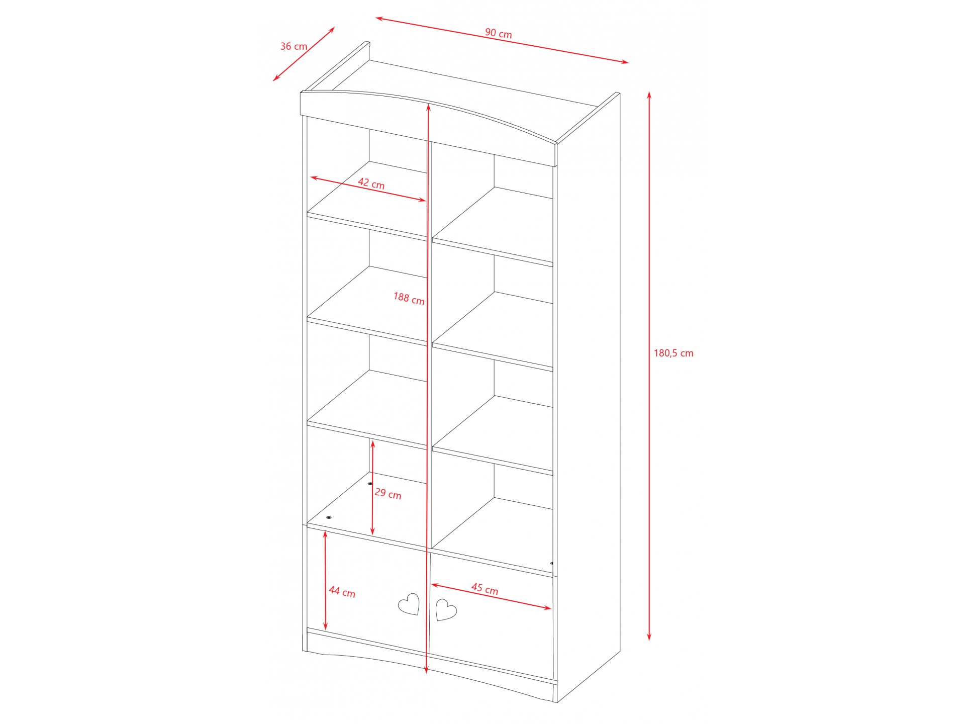 Raamaturiiul Julia, valge - Image 6