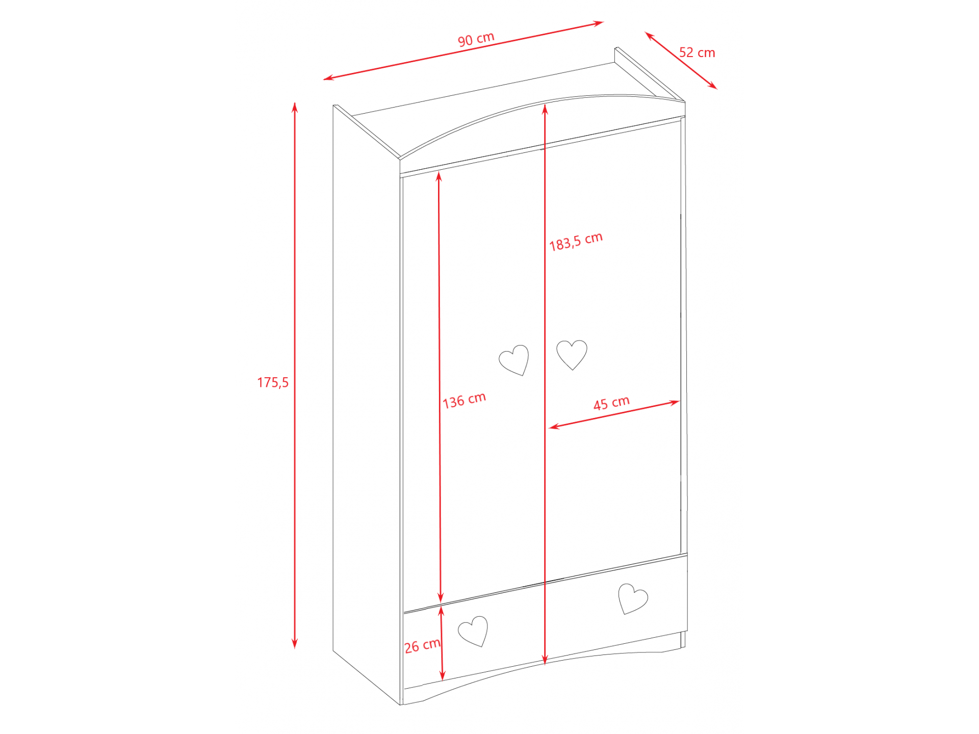 Riidekapp Julia, valge - Image 6
