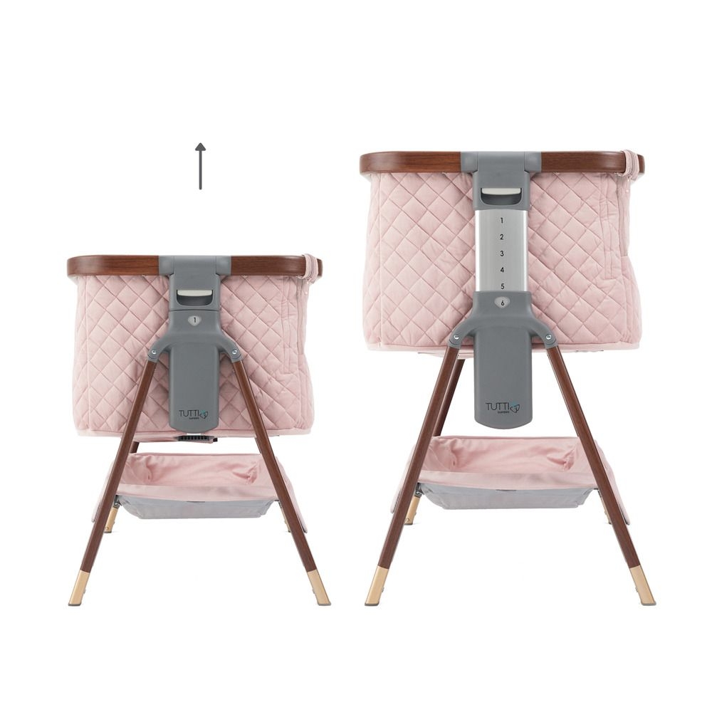 Tutti Bambini CoZee Luxe beebihäll voodi kõrvale, Walnut-Blush - Image 7