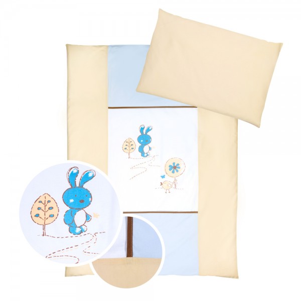 Voodipesukomplekt Little Bunny, Blue/White (2-osaline) - Image 3