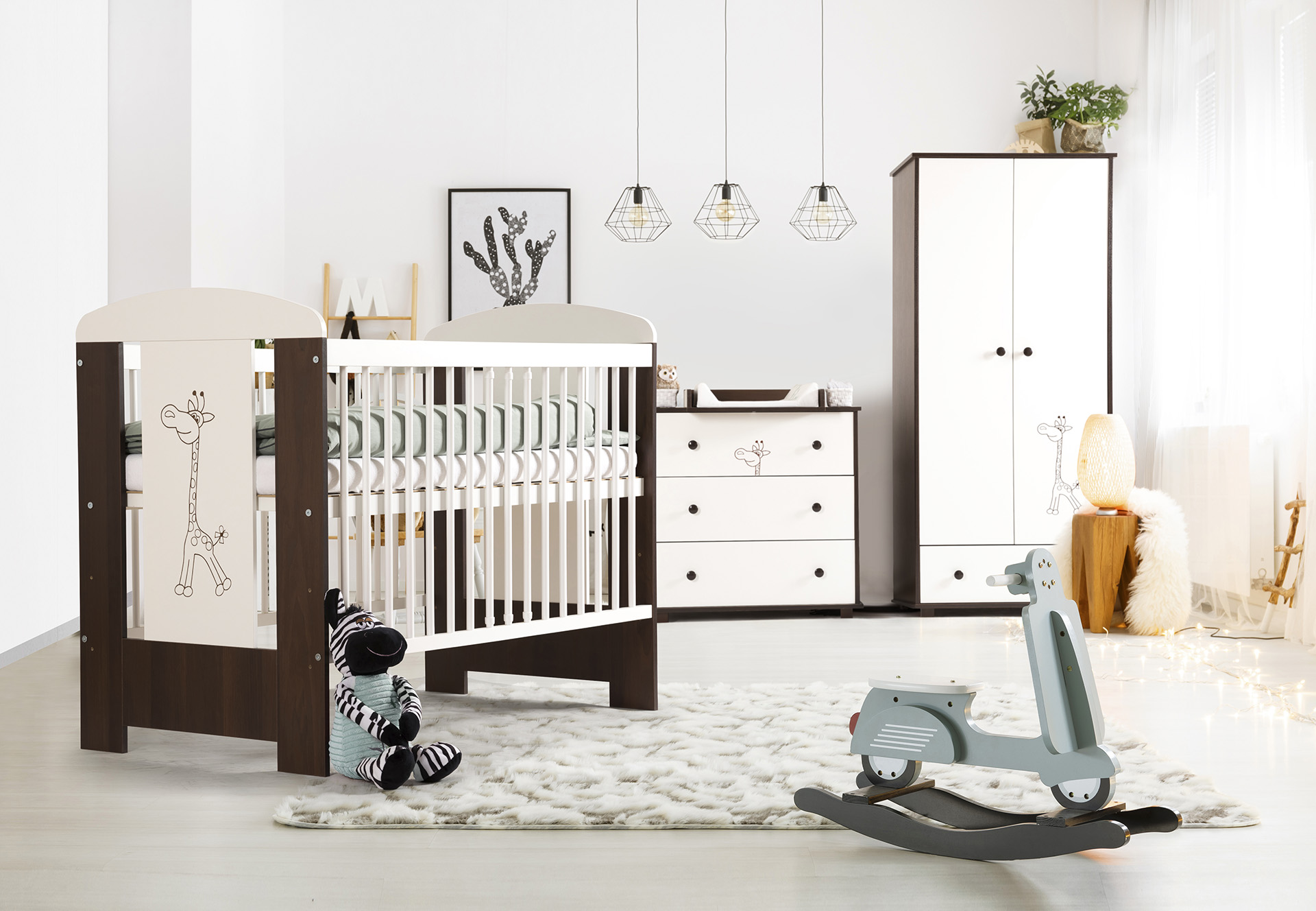 BEEBIVOODI Safari/Giraffe, walnut + voodikast valge - Image 2