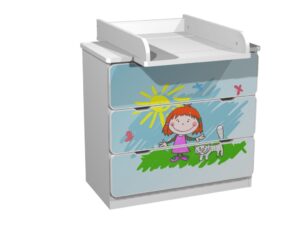 Kummut mähkimislauaga Girl and Kitten