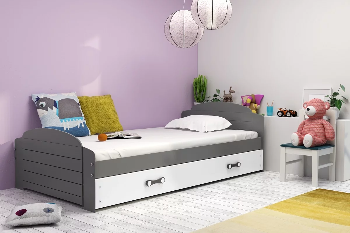 Lastevoodi LILI 90×200 grafiit/valge