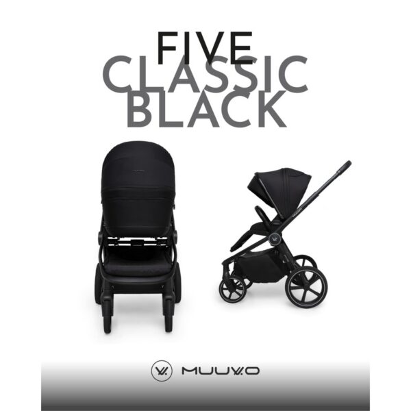 Muuvo Five jalutuskäru 2in1, Classic Black — изображение 2