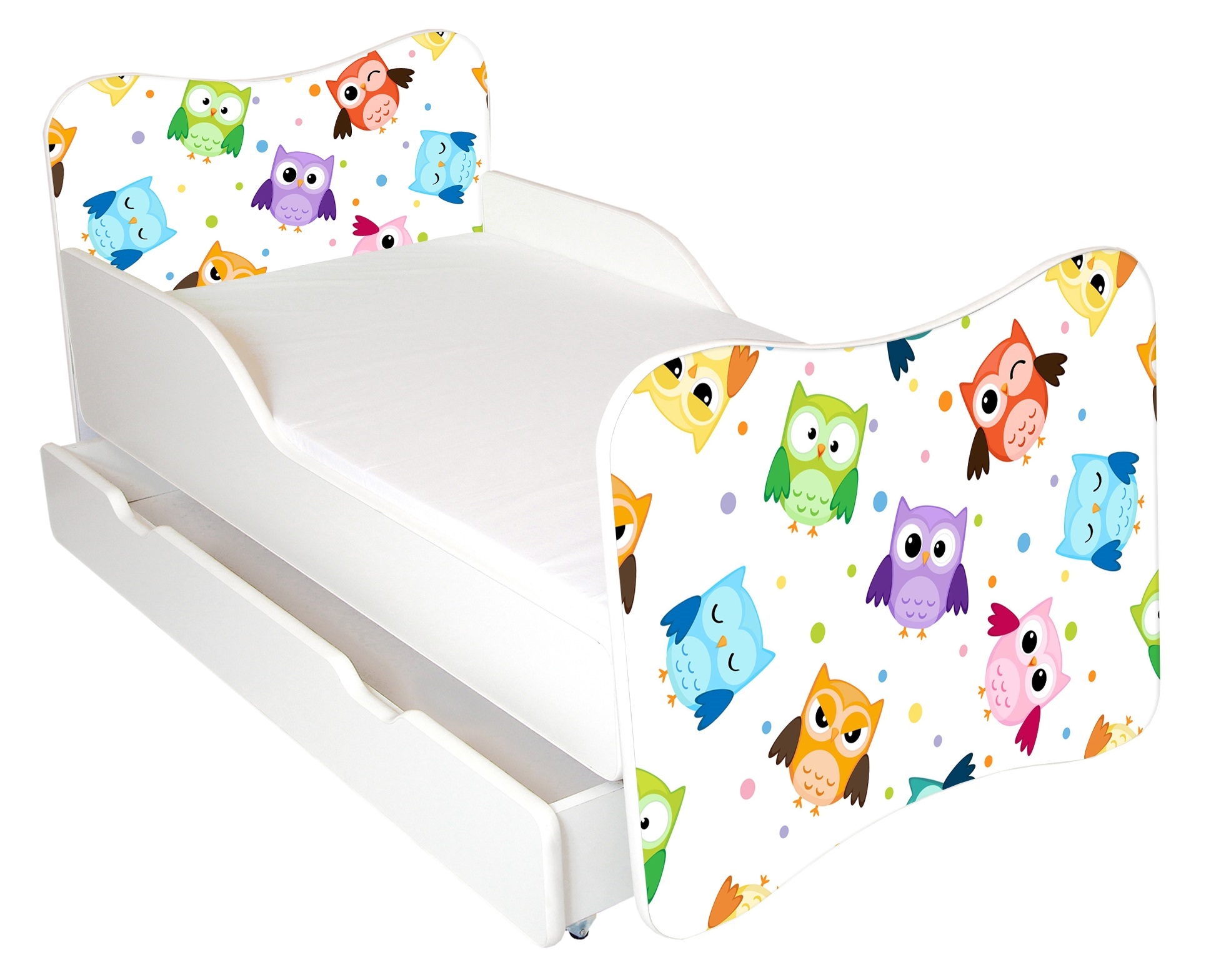 Lastevoodi Wiki Little Owls 70x140 valge