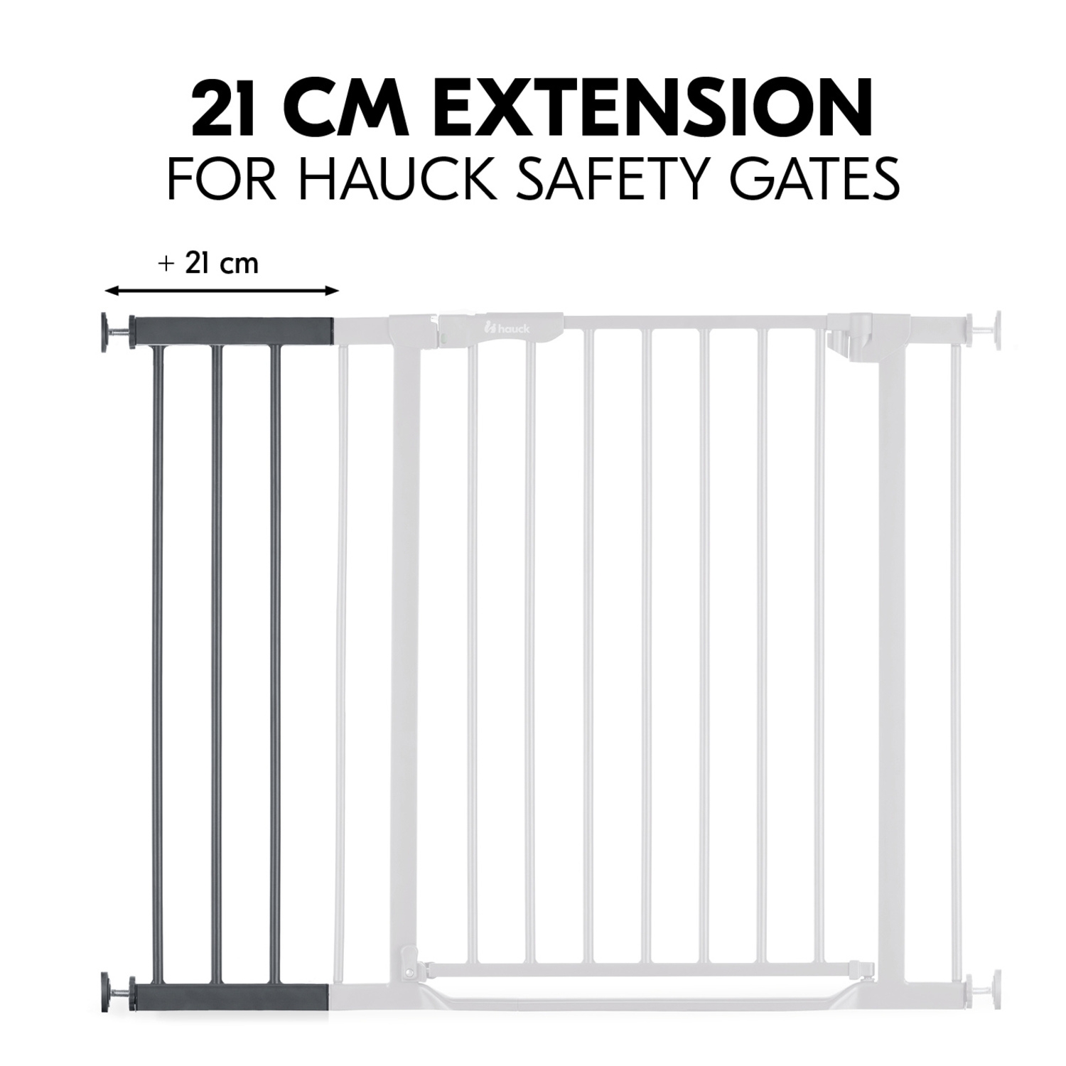 Hauck turvavärava pikendus 21cm, Dark Grey - Image 3