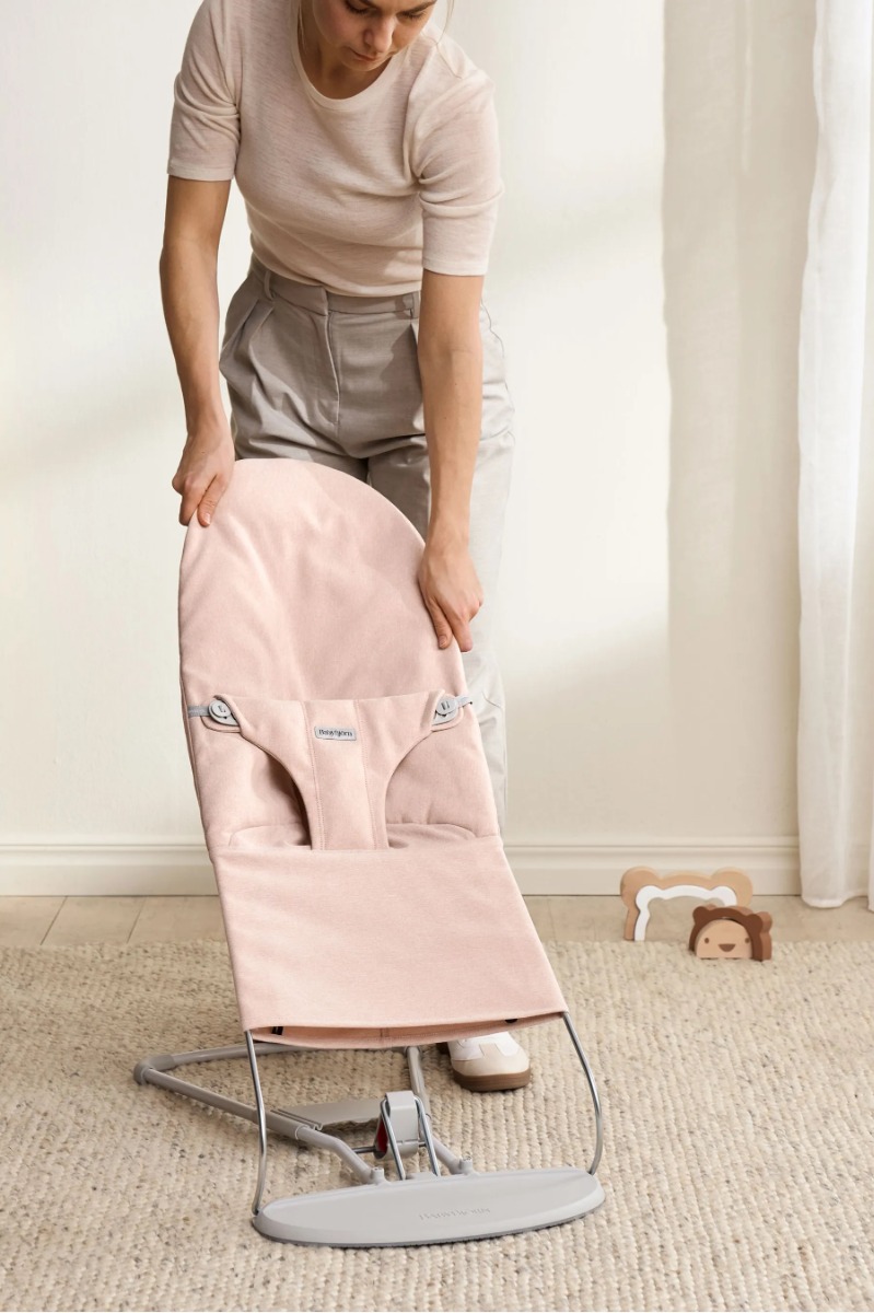 Babybjörn Bouncer Bliss lamamistool, Light Pink Woven Melange — изображение 5