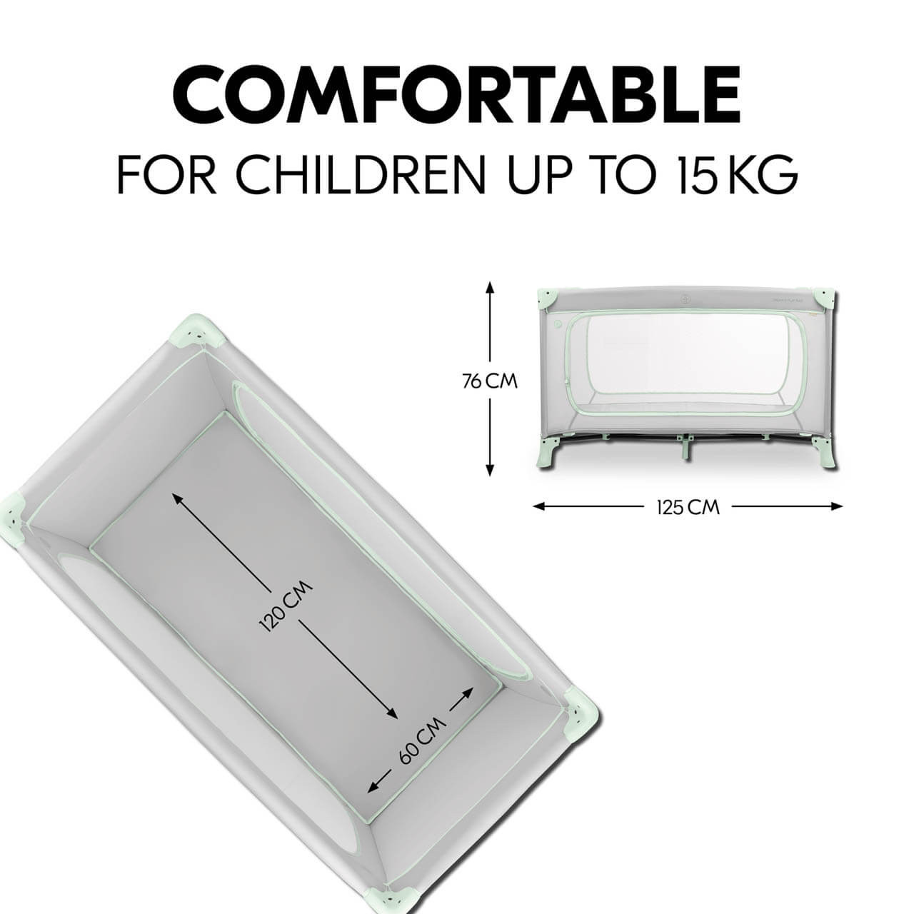 Hauck reisivoodi Dream N Play Plus, Dusty Mint - Image 5