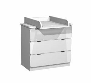 Kummut mähkimislauaga Simple valge