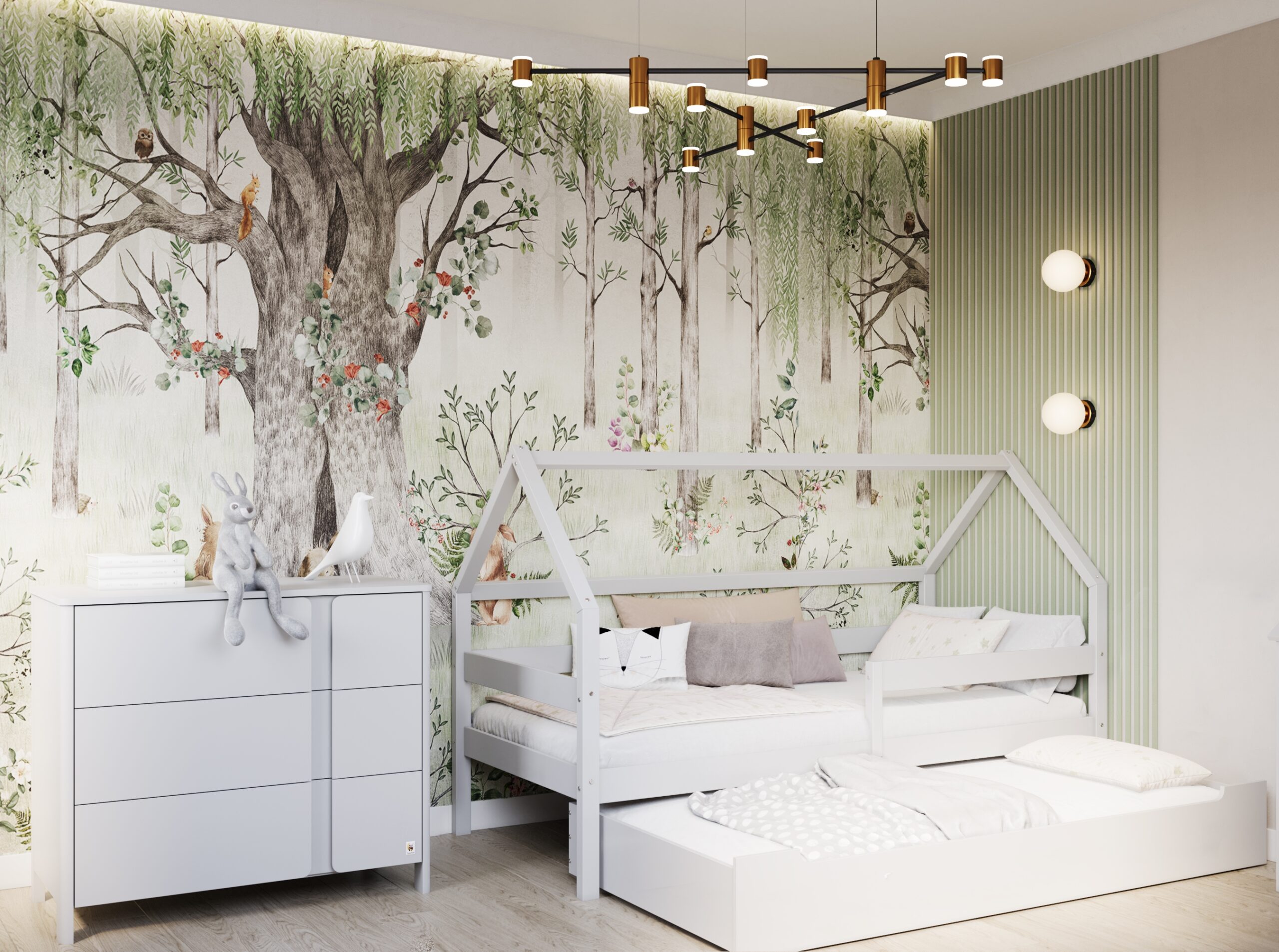 YappySole majavoodi voodisahtliga 90x200, light grey