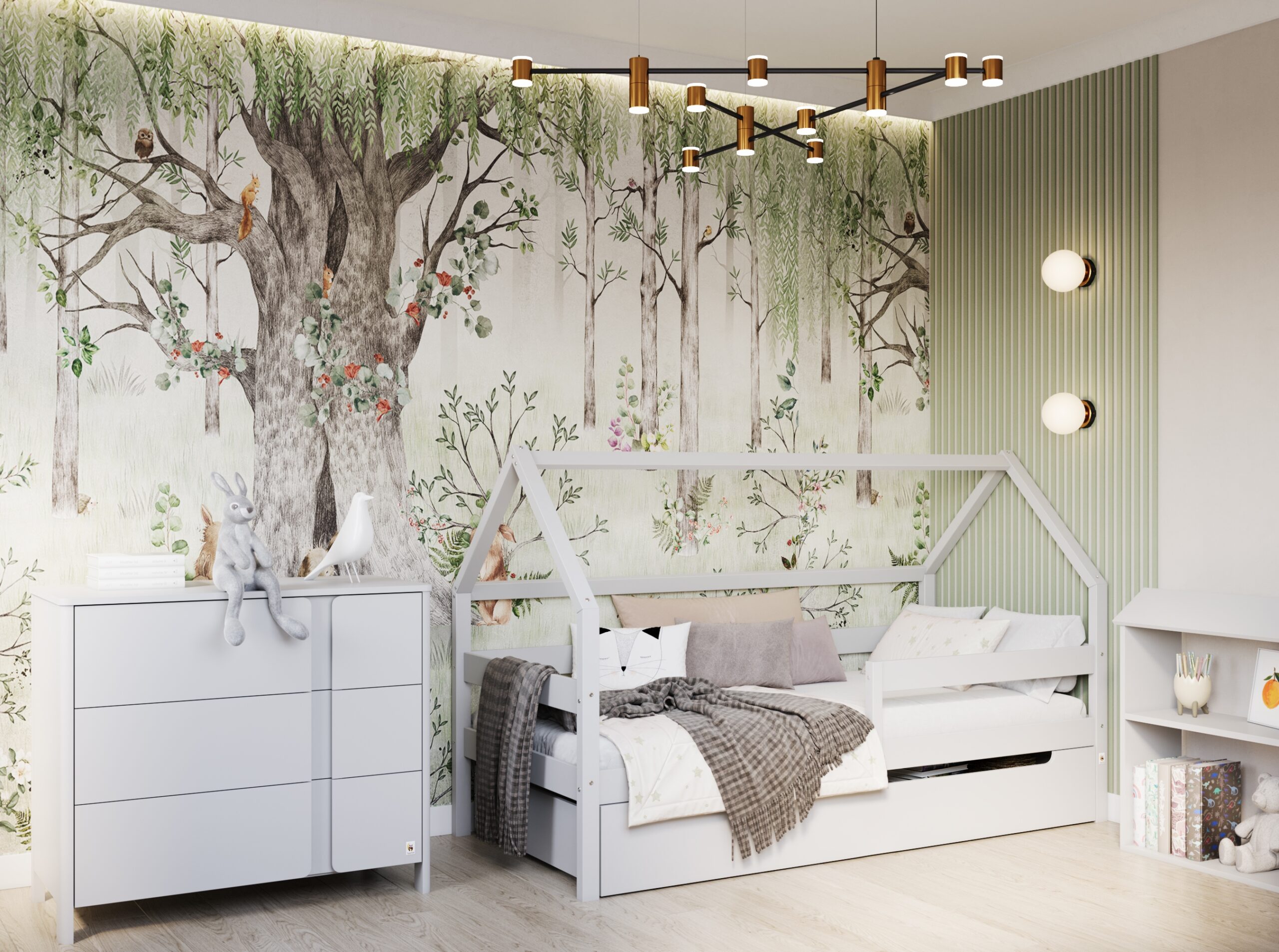 YappySole majavoodi voodisahtliga 90x200, light grey - Image 2