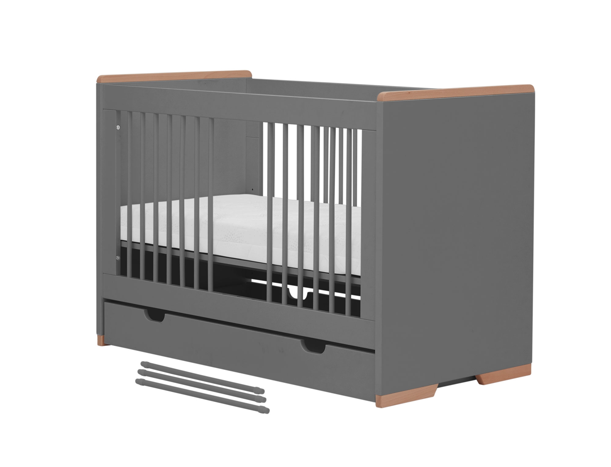 Beebivoodi Snap 60x120 voodikastiga, tumehall - Image 4