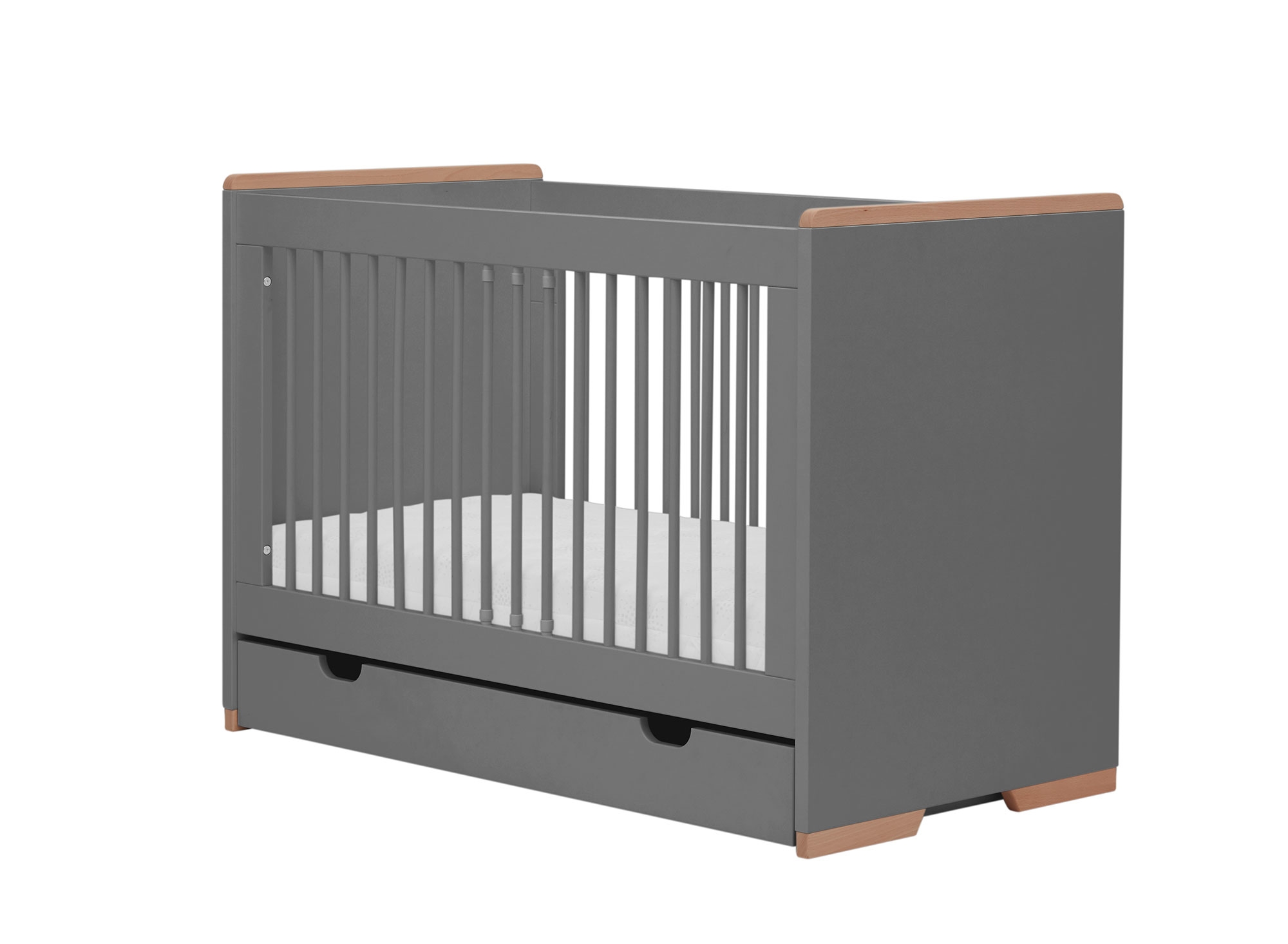 Beebivoodi Snap 60x120 voodikastiga, tumehall