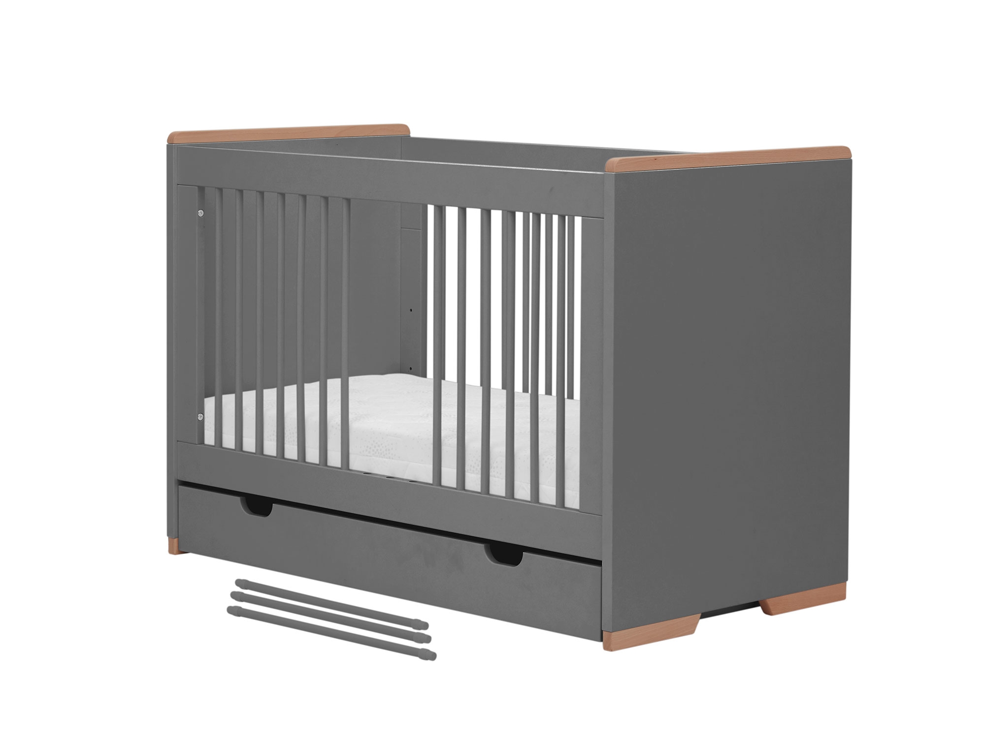 Beebivoodi Snap 60x120 voodikastiga, tumehall - Image 3