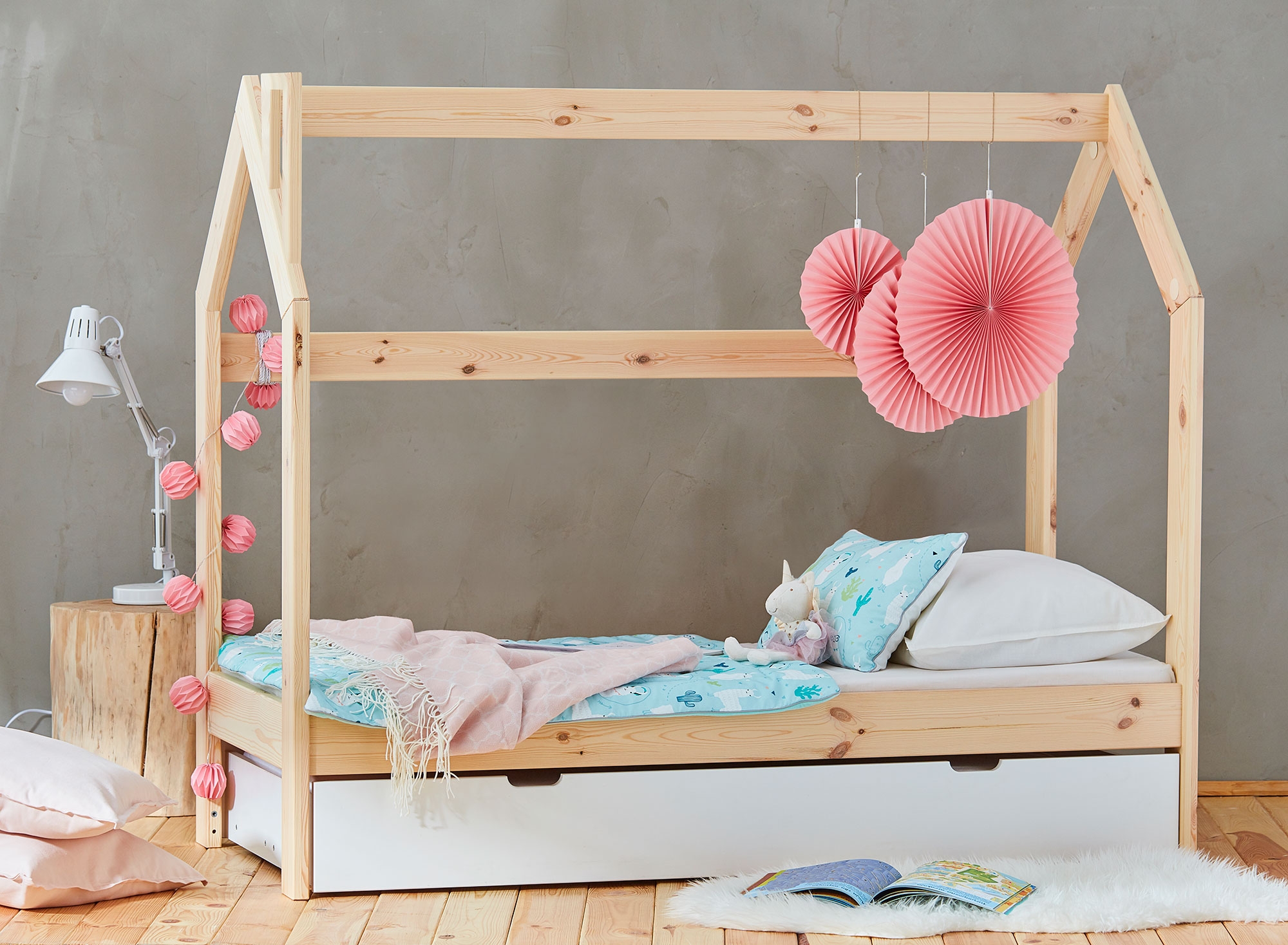 Majavoodi Pino House 70x160, voodikastiga