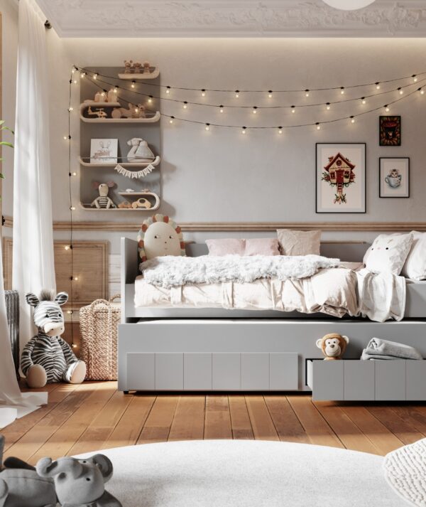 Sahtelvoodi Calmo Daybed 90x200, hall - Image 2