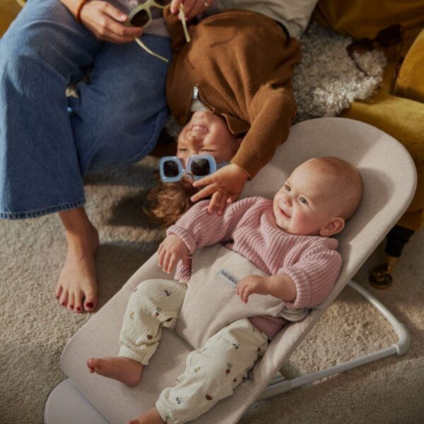 Babybjörn Bouncer Bliss lamamistool, Light beige Woven mélange - Image 5