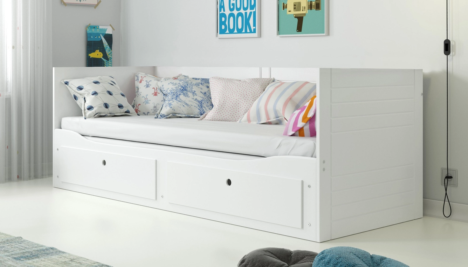 Sahtelvoodi Hermes 80x200, valge