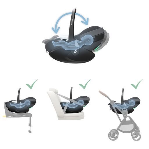 Maxi-Cosi Pebble 360 Pro² turvahäll + FamilyFix 360 Pro alus, Twillic Graphite — изображение 7