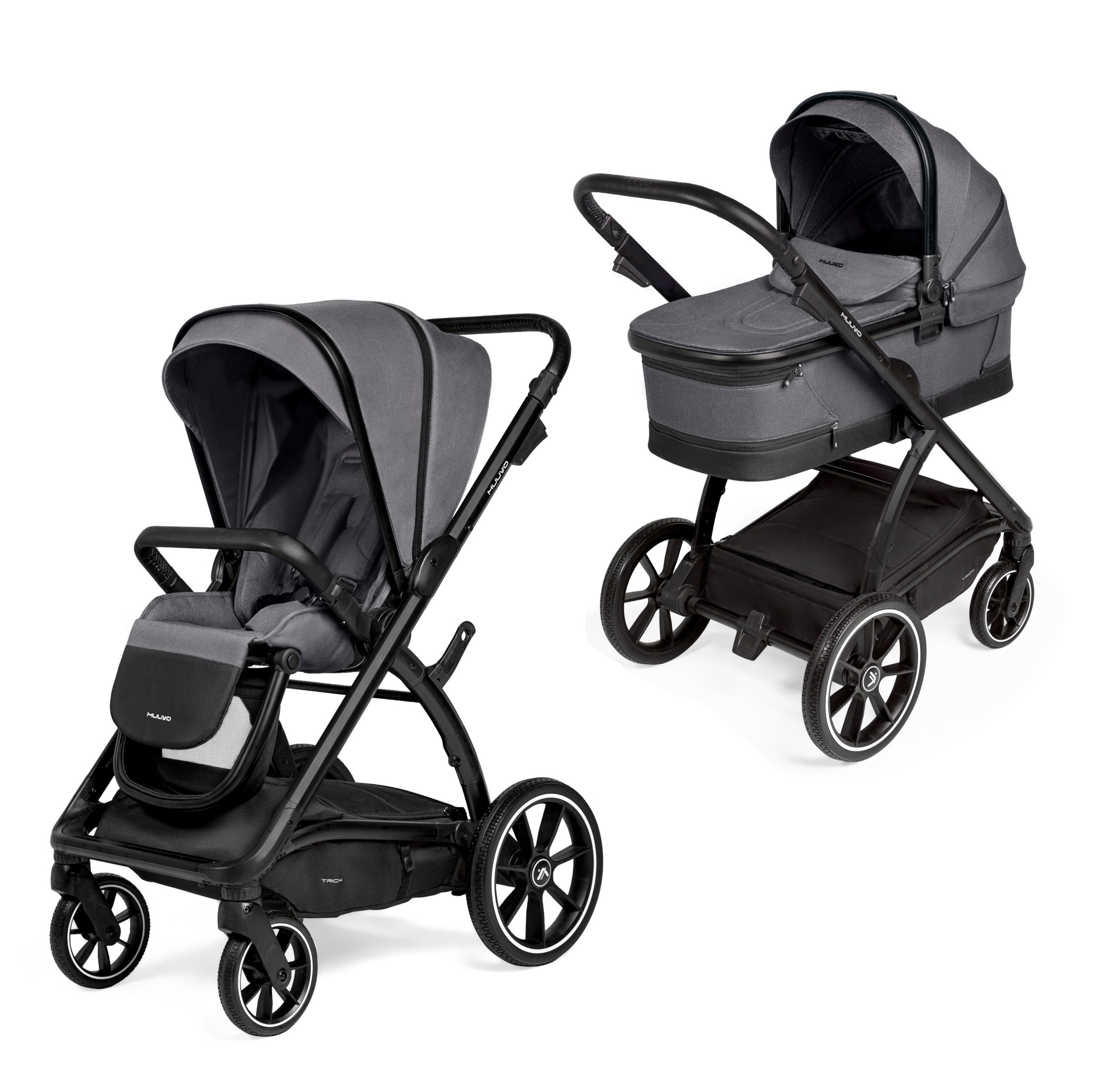 Muuvo Trick jalutuskäru 2in1, Iron Graphite