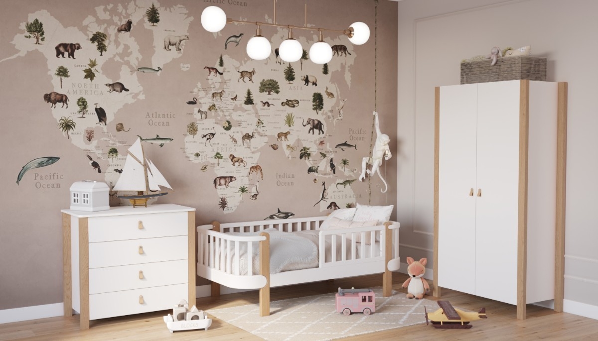 YappyÉtude noortevoodi, kummut ja riidekapp, white