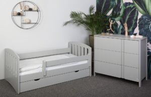 YappyLux noortevoodi 80x160 ja YappyClassic kummut, Light Grey