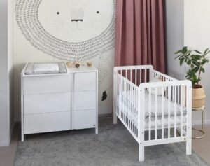 YappyUno beebivoodi ja YappyClassic kummut, valge