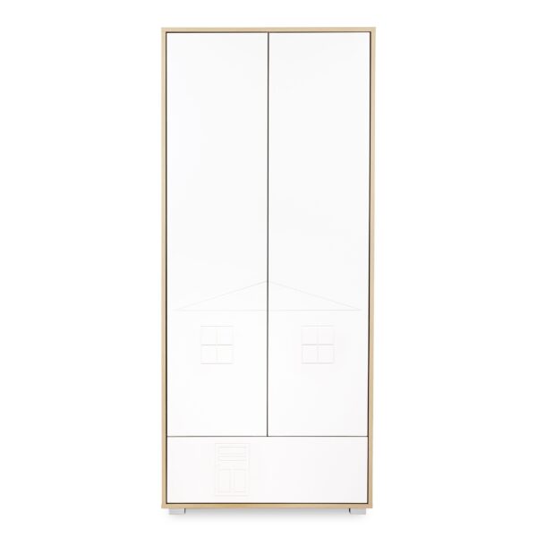 Riidekapp Ida, Pöök-Valge - Image 2