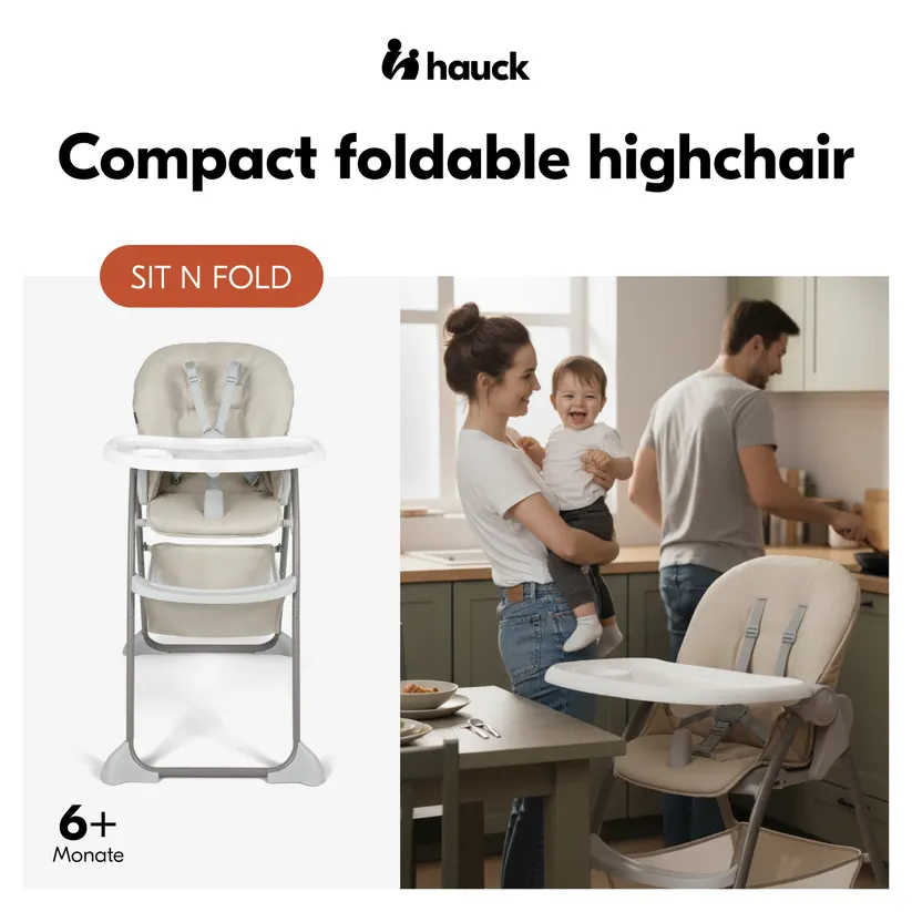 Hauck Sit N Fold söögitool, Beige — изображение 2