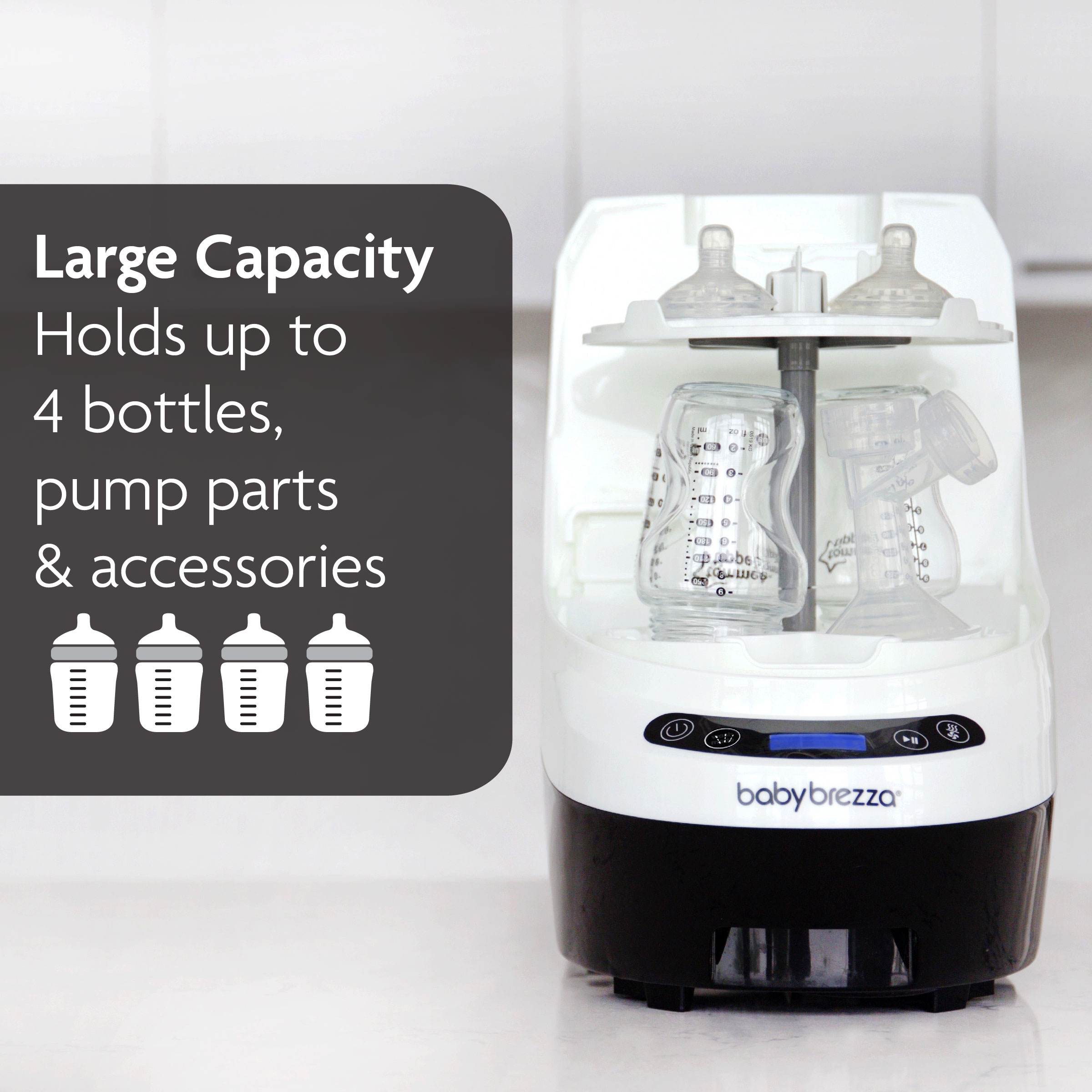 Baby Brezza Bottle Washer Pro täisautomaatne pudelite/tarvikute pesija, steriliseerija, kuivataja, White - Image 6