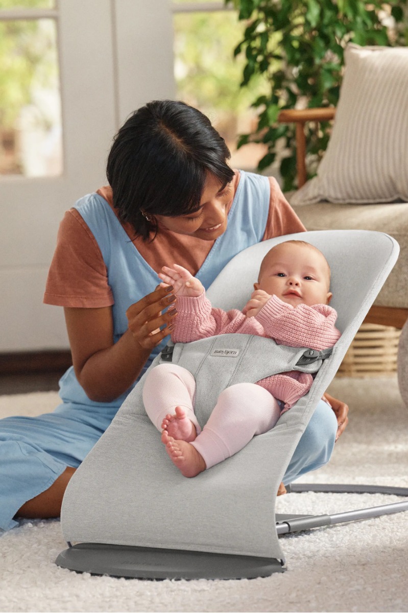 Babybjörn Bouncer Bliss lamamistool, Light Grey Woven Mélange — изображение 2