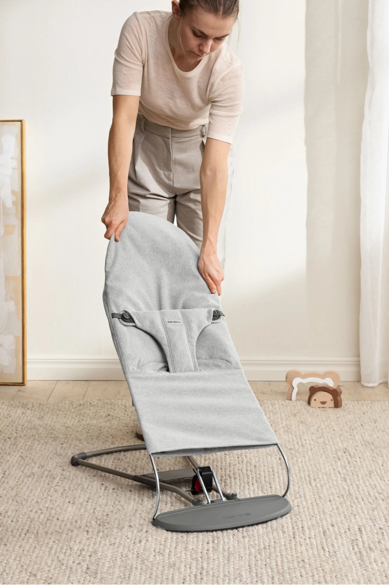 Babybjörn Bouncer Bliss lamamistool, Light Grey Woven Mélange — изображение 4