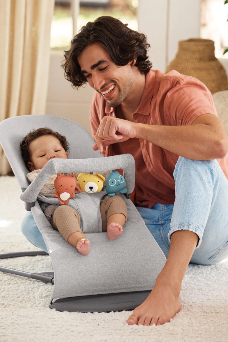 Babybjörn Bouncer Bliss lamamistool, Light Grey Woven Mélange — изображение 3