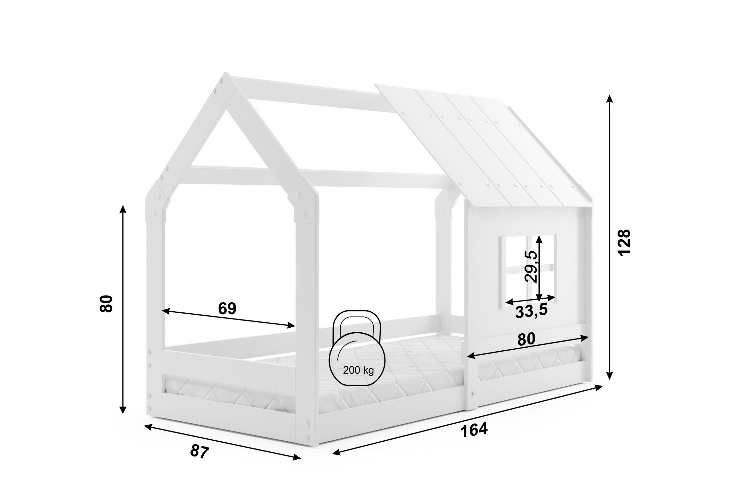 Majavoodi Domek 80x160, white - Image 3