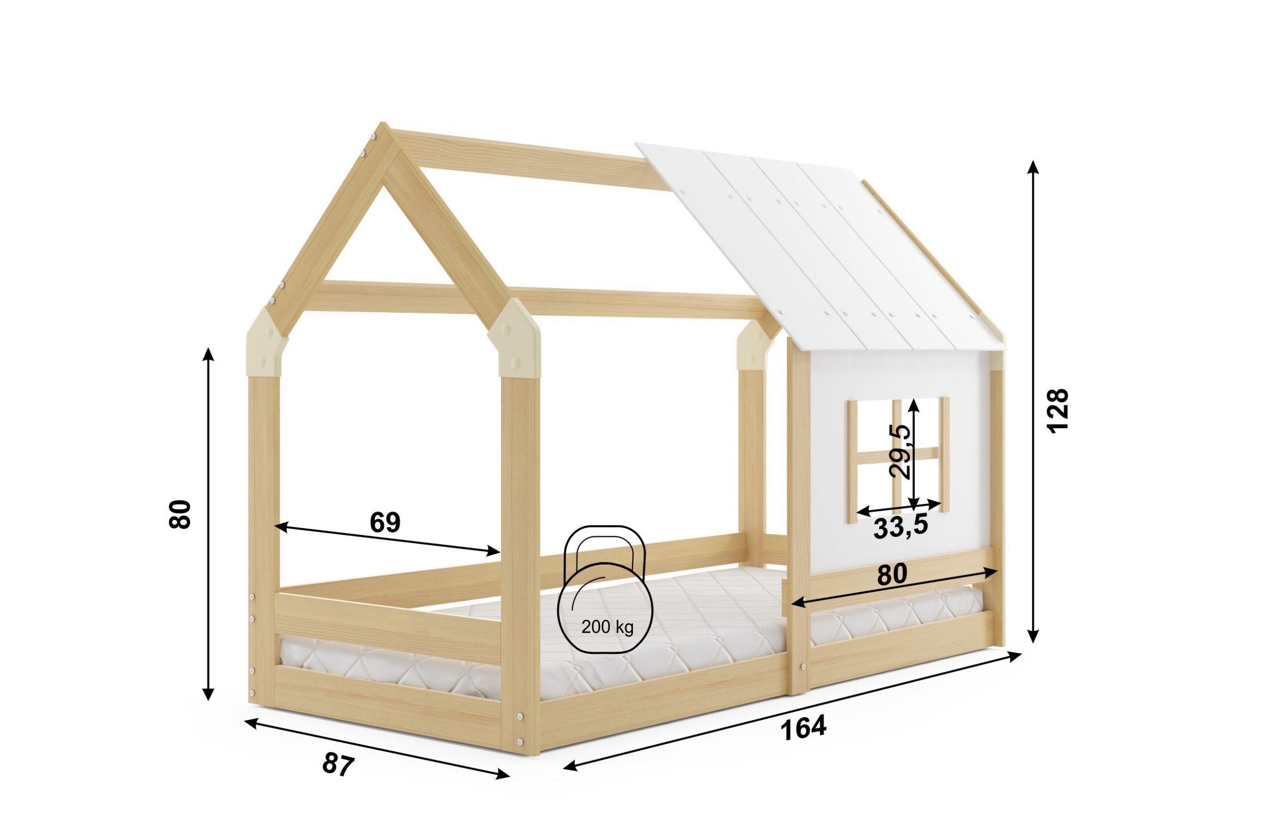 Majavoodi Domek 80x160, natural - Image 3