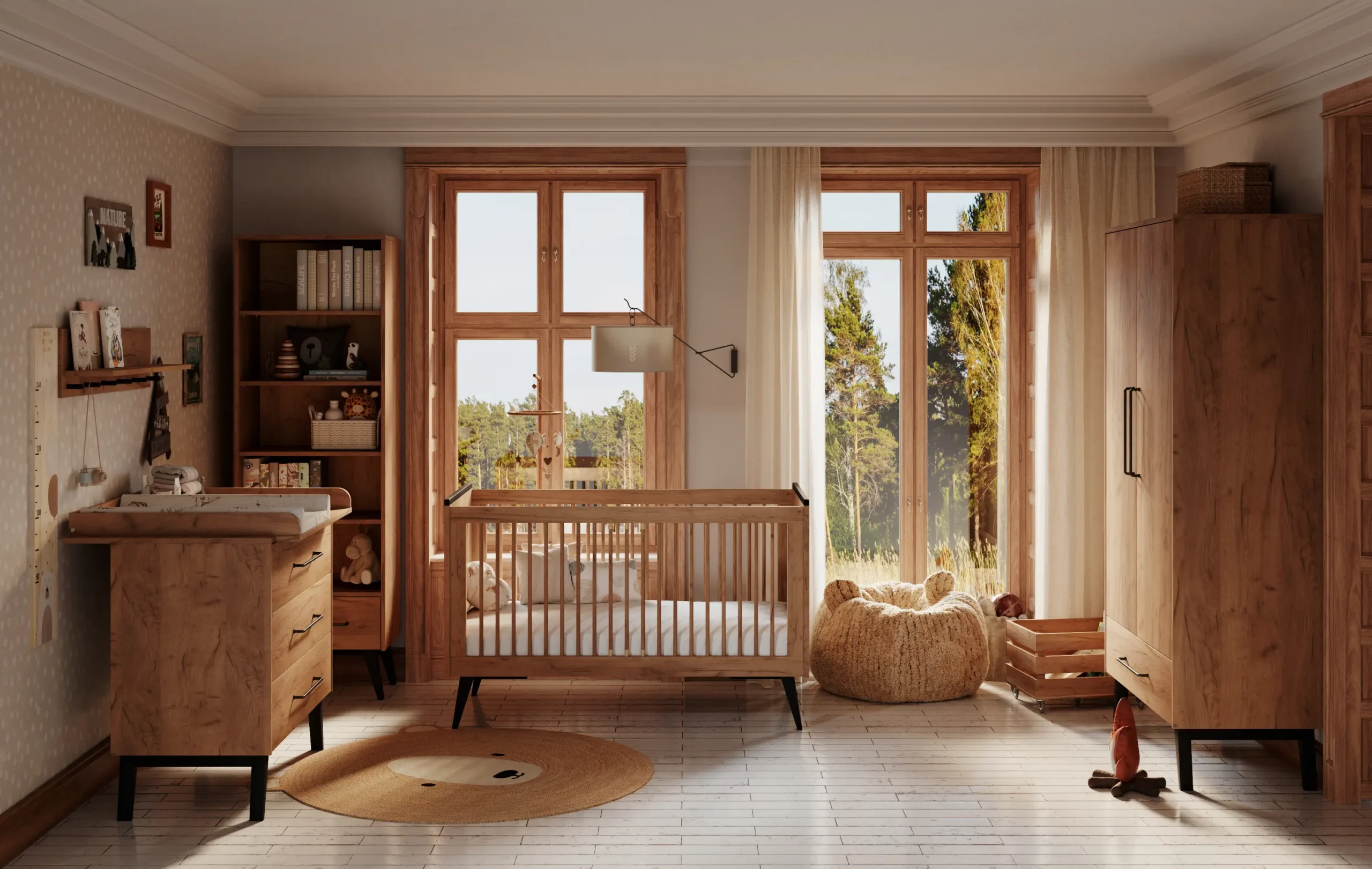 Kombivoodi Retro 70x140 cm, tamm - Image 9