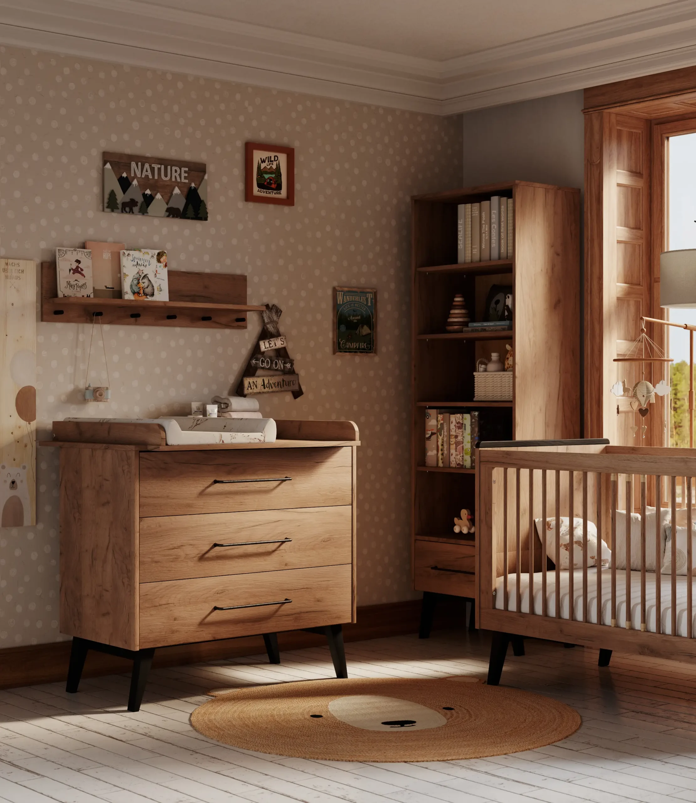 Kombivoodi Retro 70x140 cm, tamm - Image 10