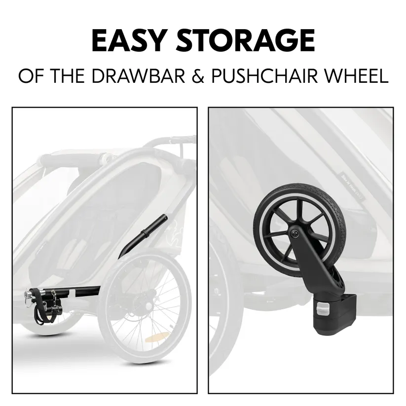 Hauck Bike N Walk Duo jalgrattahaagis 3in1, Light Grey - Image 12