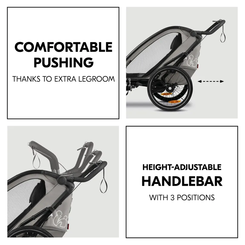 Hauck Bike N Walk Duo jalgrattahaagis 3in1, Light Grey - Image 6