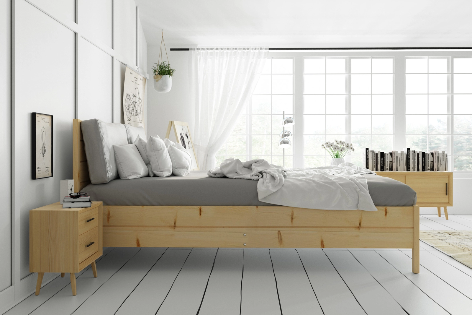 Continental voodi 160×200 panipaigaga, natural - Image 3