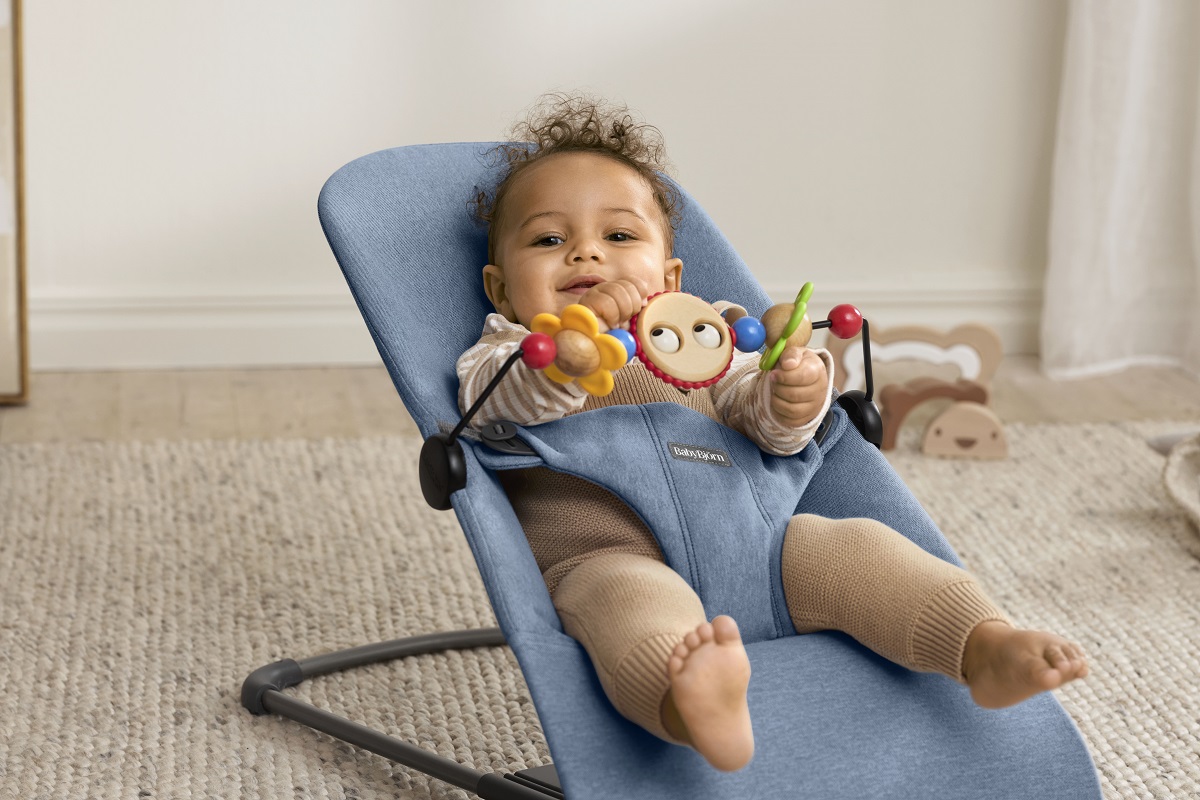 Babybjörn Bouncer Bliss lamamistool, Blue Woven Mélange - Image 2